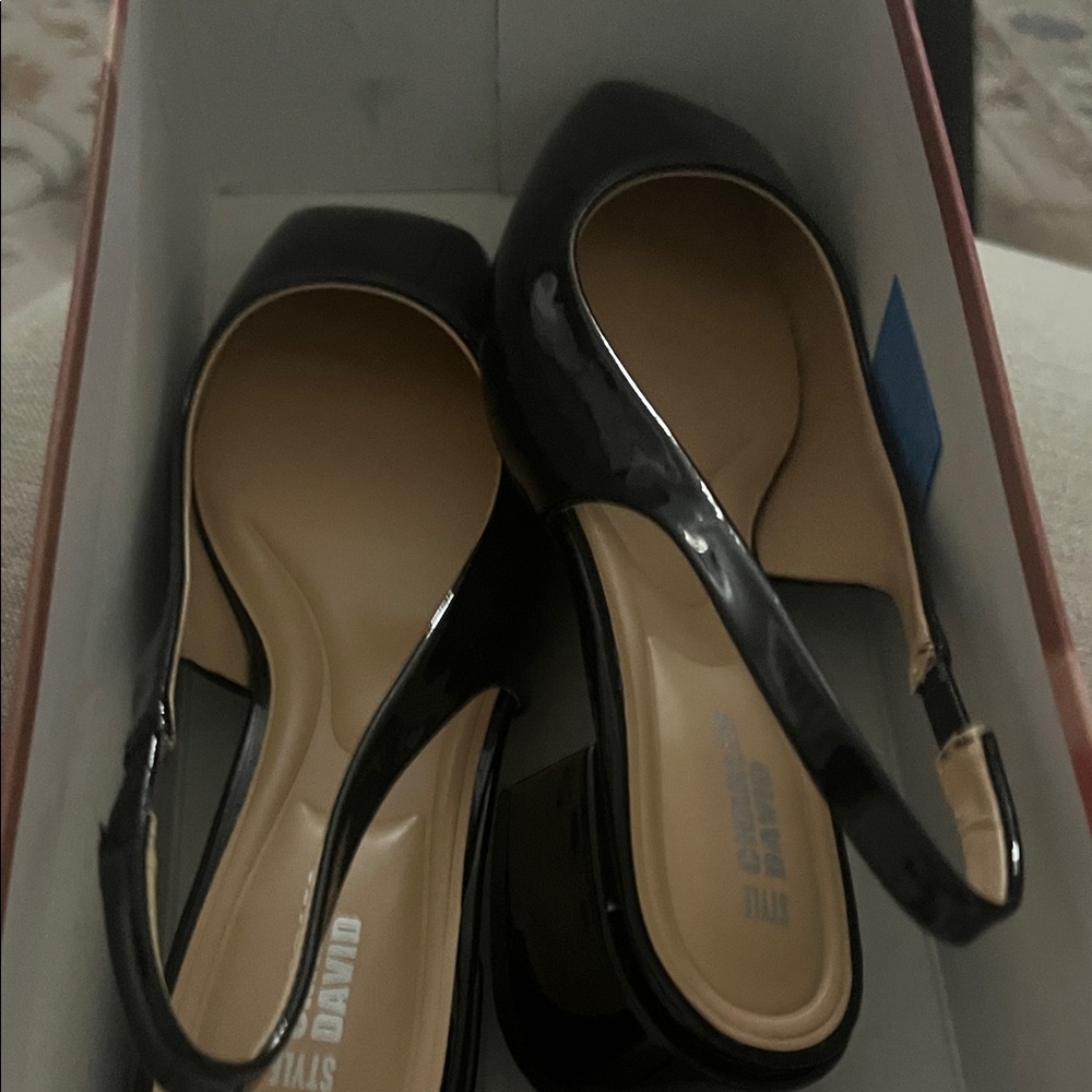 Stylish Black Slingback Heels